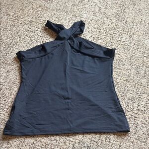 SHEIN Black Cross-Neck Tank Top